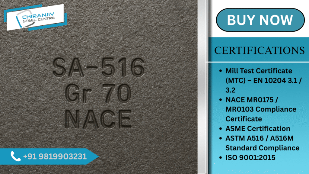 Carbon Steel SA 516 Gr 70 NACE Plates for Buyers